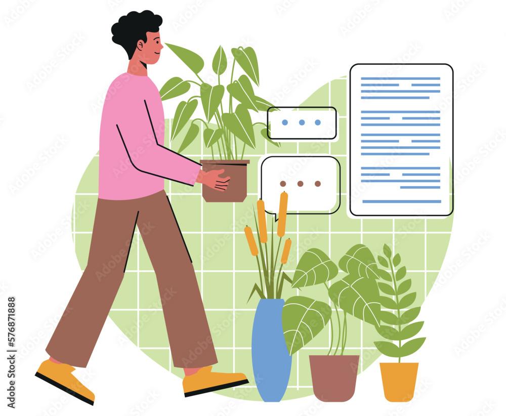 Person caring about plants