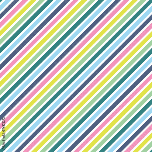 Diagonal Stripes Seamless Pattern - Colorful and bright striped repeating pattern design