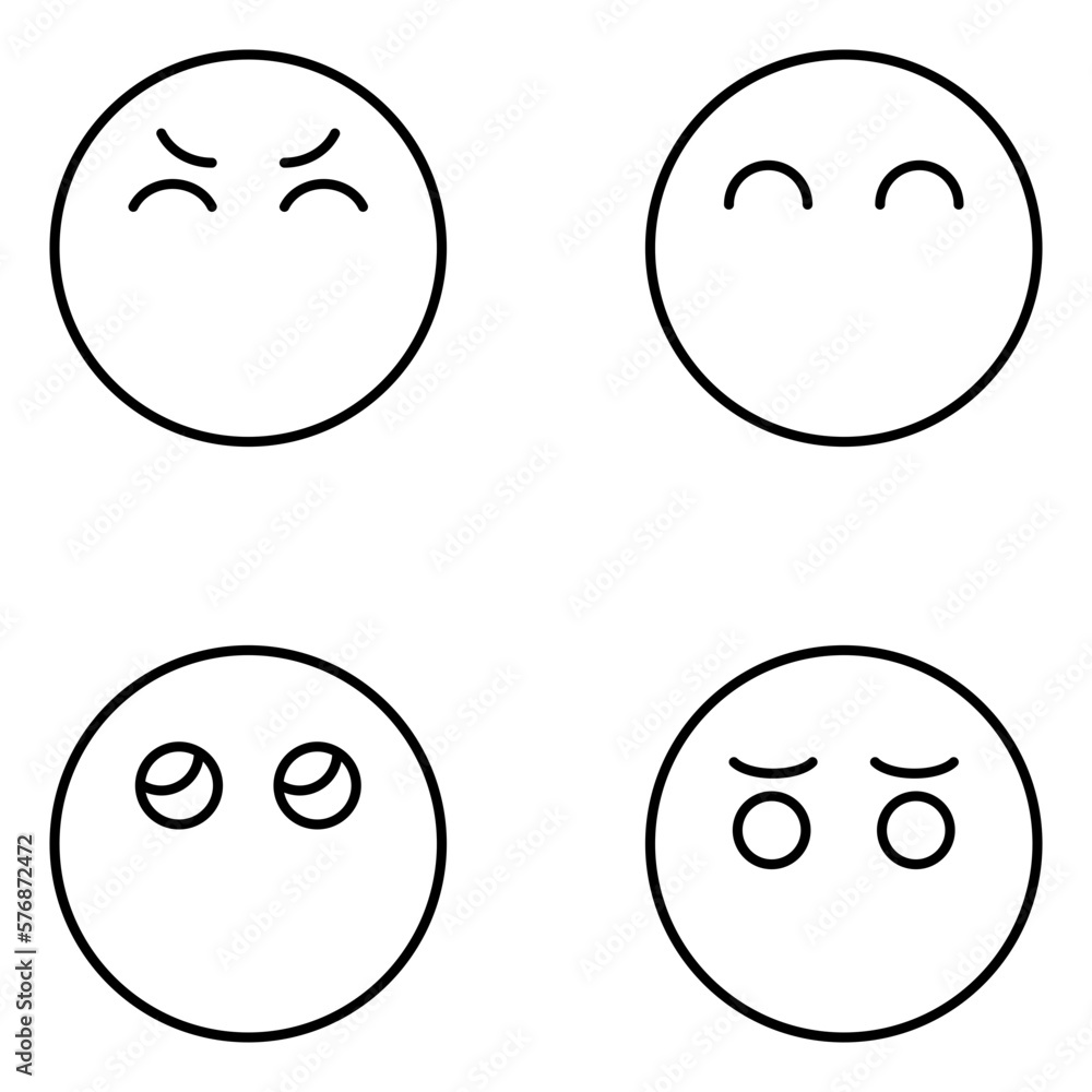 Facial Expression Vector Line Icons Facial Expression Vector Line Icons