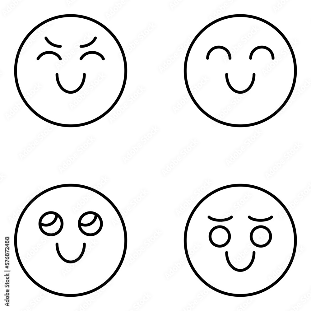 Facial Expression Vector Line Icons Facial Expression Vector Line Icons