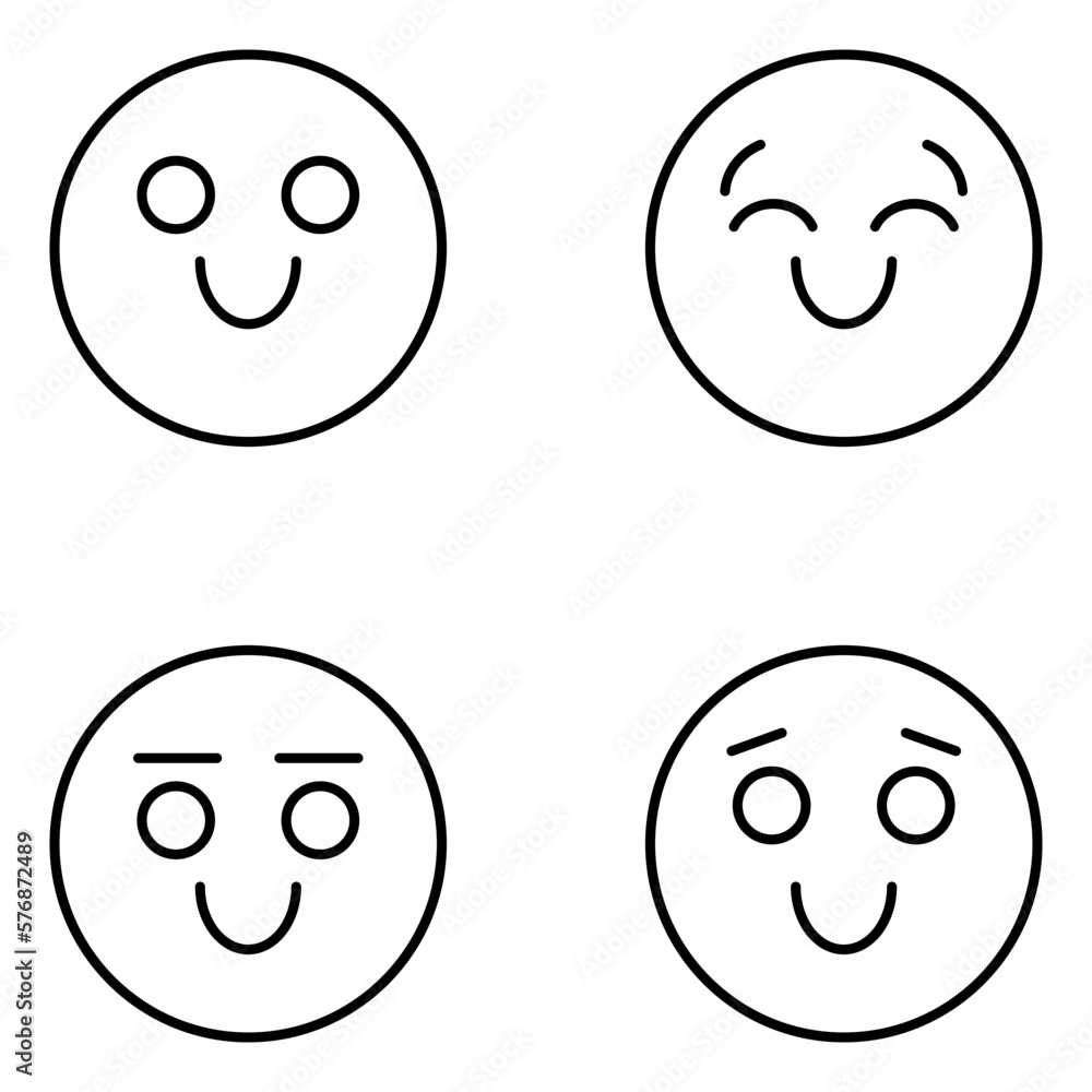 Facial Expression Vector Line Icons Facial Expression Vector Line Icons