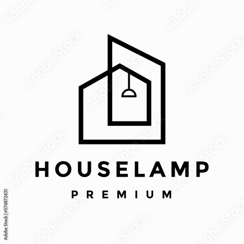 house lamp pendant interior logo vector icon illustration