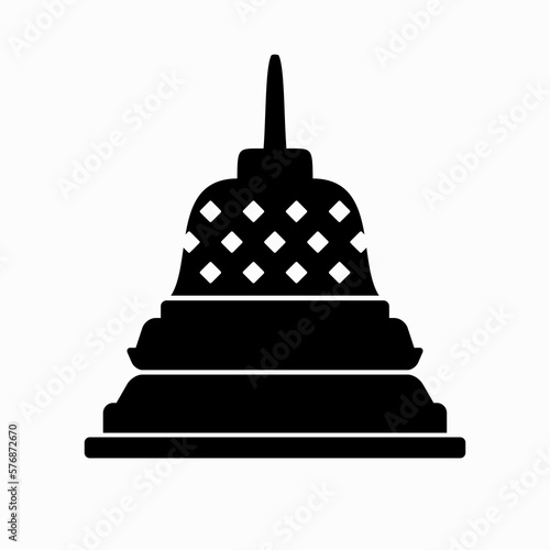 Borobudur temple logo isolated. design vector icon template