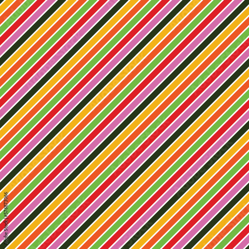 Diagonal Stripes Seamless Pattern - Colorful and bright striped repeating pattern design