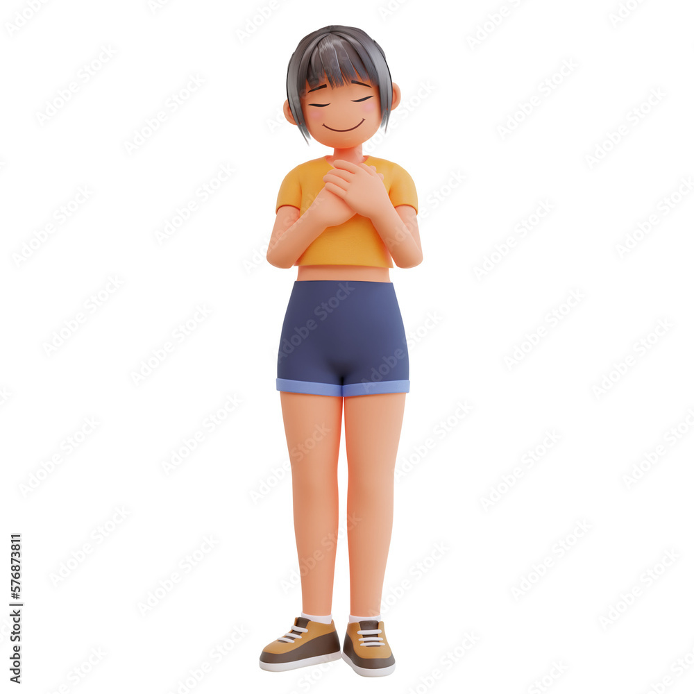 Sexy girls feeling happy 3d cartoon illustration Sexy girls feeling happy 3d cartoon illustration