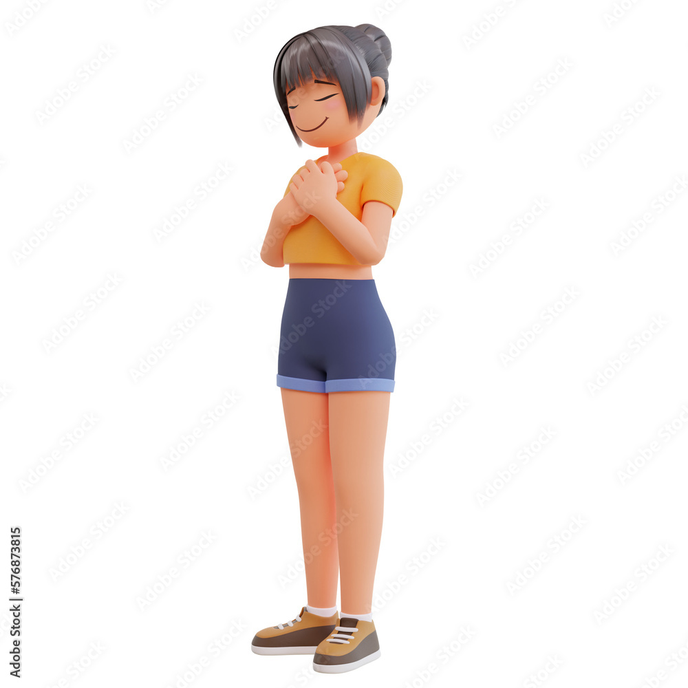 Sexy girls feeling happy 3d cartoon illustration Sexy girls feeling happy 3d cartoon illustration