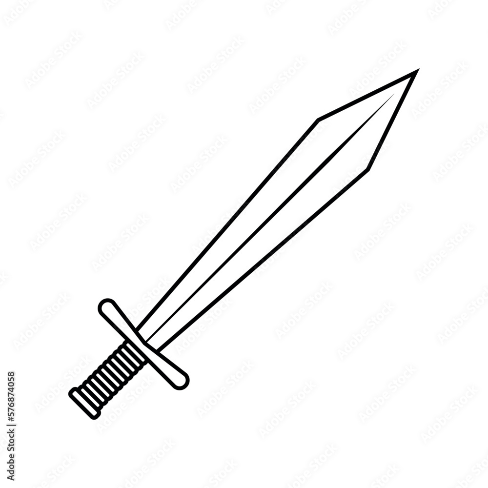 Sword icon on white. Sword icon on white.