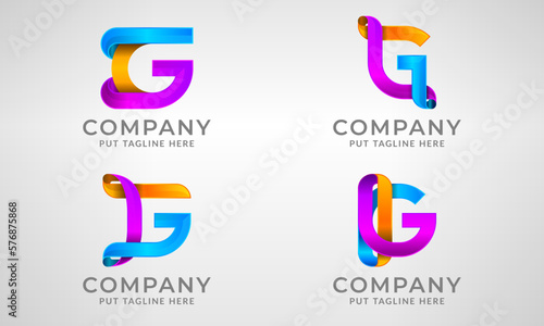 Set collection modern abstract logo letter G Free Download Set collection modern abstract logo letter G - GFXLoad
