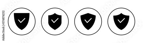 Shield check mark icon vector for web and mobile app. Protection approve sign. Insurance icon