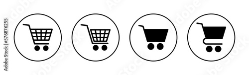 Shopping icon vector for web and mobile app. Shopping cart sign and symbol. Trolley icon