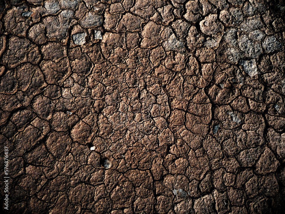 the texture of the dry cracked ground in the desert