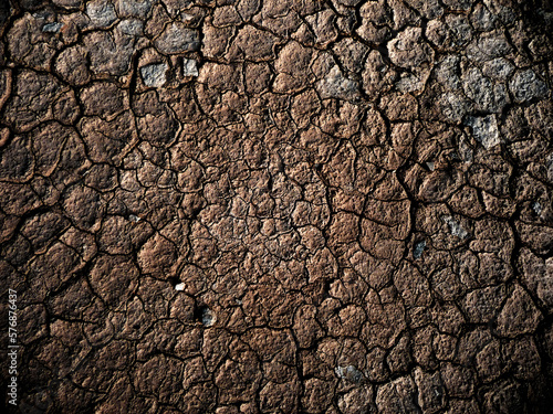 the texture of the dry cracked ground in the desert