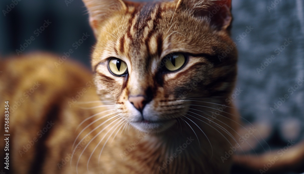 Orange cat closeup. Generative ai. Orange cat closeup. Generative ai.