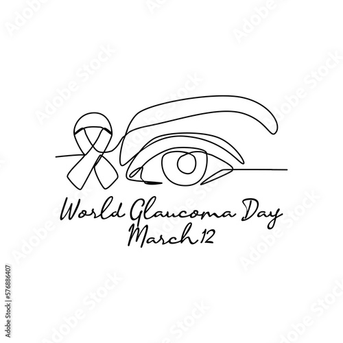 single line art of world glaucoma day good for world glaucoma day celebrate. line art. illustration.