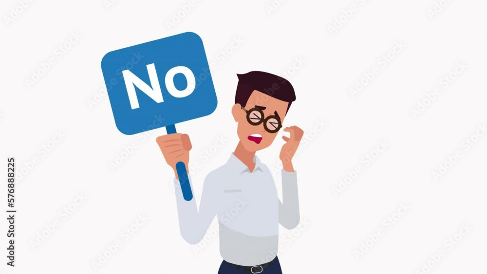 Failure man with a signboard on hand. Disappointed and unsuccessful man in depression. Upset man animation. Both Alpha Channel and Green Screen Failure man with a signboard on hand. Disappointed and unsuccessful man in depression. Upset man animation. Both Alpha Channel and Green Screen