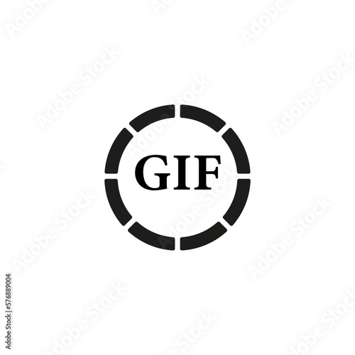 gif logo icon. Social media flat icon. Vector illustration.