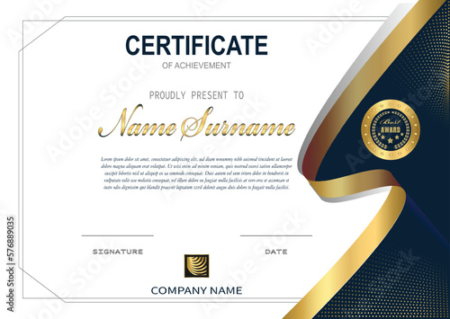  luxury certificate  template . Diploma of modern design or gift certificate. Vector illustration.