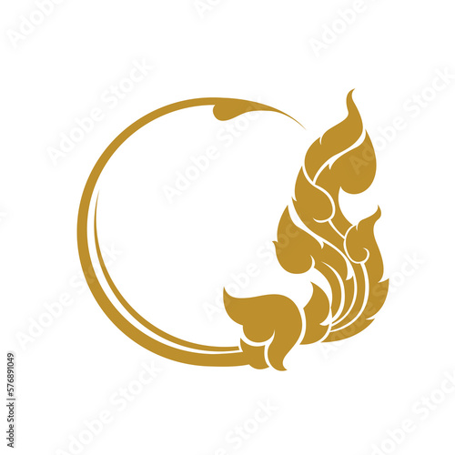 Thai art logo template traditional concept design 