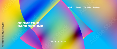 Minimal geometric abstract background. Circle and line design. Trendy techno business template for wallpaper, banner, background or landing