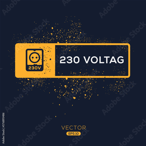 Creative (230 volts power socket) Icon, Vector sign.