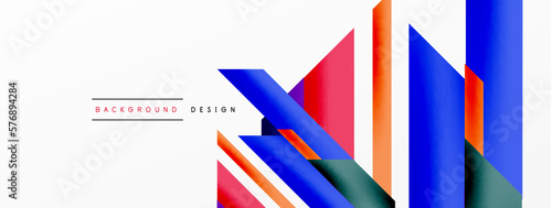 Minimal geometric abstract background. Dynamic 3d lines composition. Trendy techno business template for wallpaper  banner  background or landing