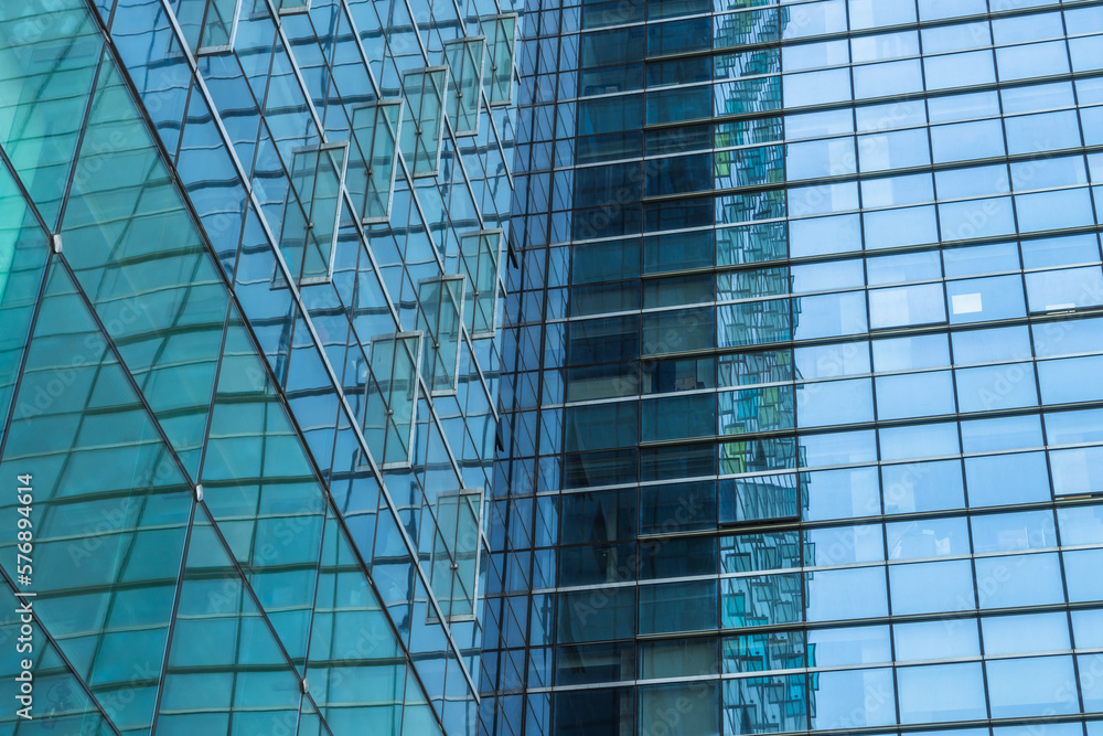 Obraz premium Close-Up of Modern Office Buildings in city of China.