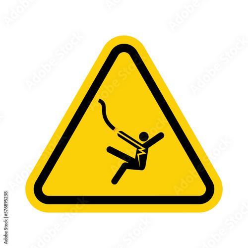 ISO Triangle Warning Sign: Voltage Body Shock Symbol 