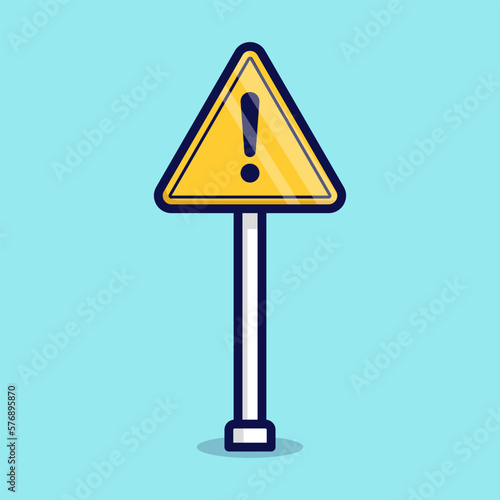 Exclamation mark vector icon illustration. Traffic sign icon concept isolated. Flat design