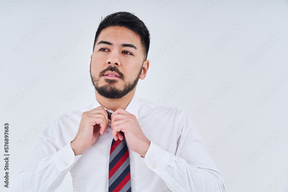 Business man adjusting his tie Business man adjusting his tie