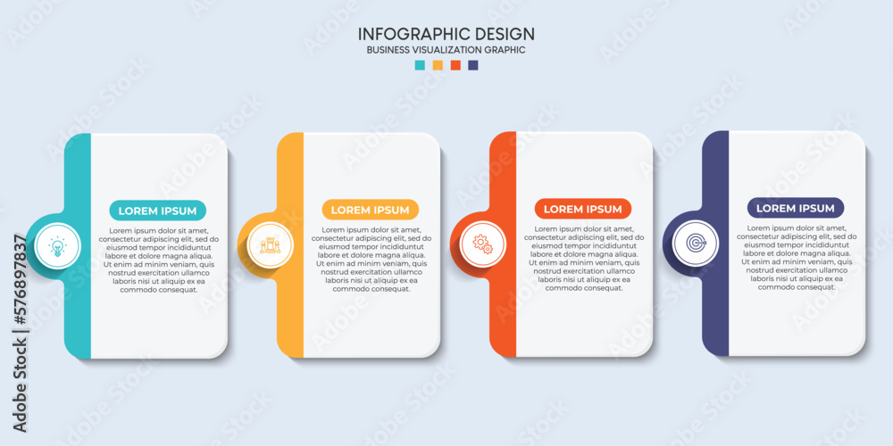 Steps business data visualization timeline process infographic template design with icons Steps business data visualization timeline process infographic template design with icons