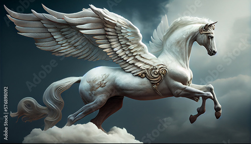 white horse on the sky