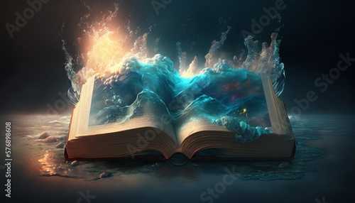Valokuva bible of god book of prediction magical effect generative AI
