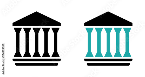 Courthouse vector icons set