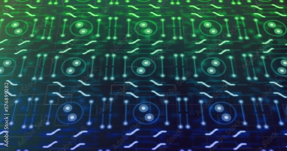 Animation of connections and data processing over circuit board