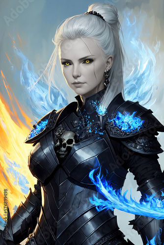 beautiful pretty female shadowknight everquest - generative ai