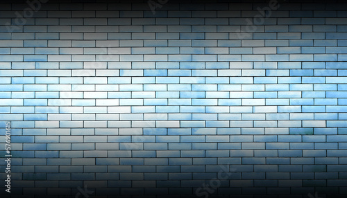 Fotografija The old blue brown brick wall background is an abstract pattern background