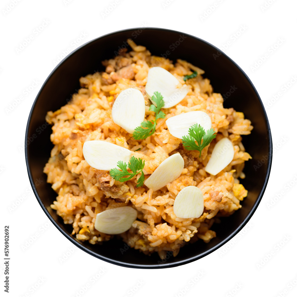 Asian fried rice with garlic and minced pork Asian fried rice with garlic and minced pork
