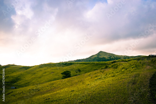 Golden sunrise in the mountains. Cabaliwan Peak, Romblon, Philippines