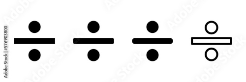 Division sign vector icons set