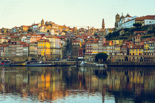 Ribeira Square at Porto by Douro River  Portugal