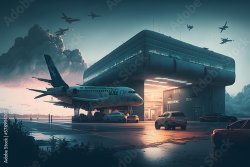 airport created using AI Generative Technology