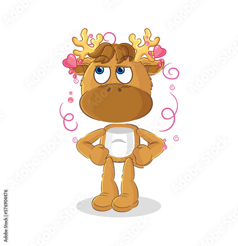 moose shy vector. cartoon character