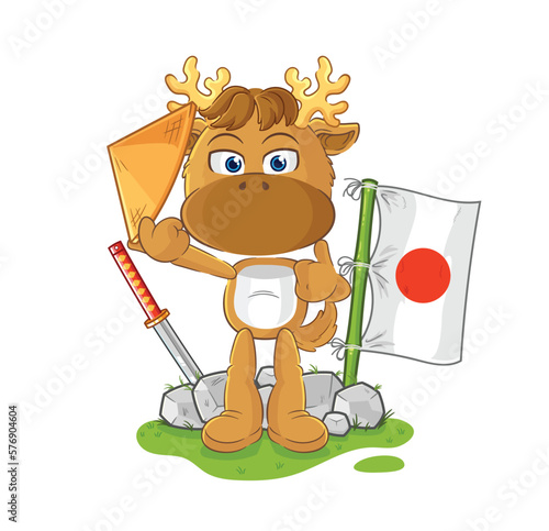 moose japanese vector. cartoon character