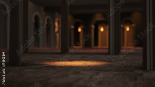 ramadan Background 3D Mosque     Inside  3D Rendering