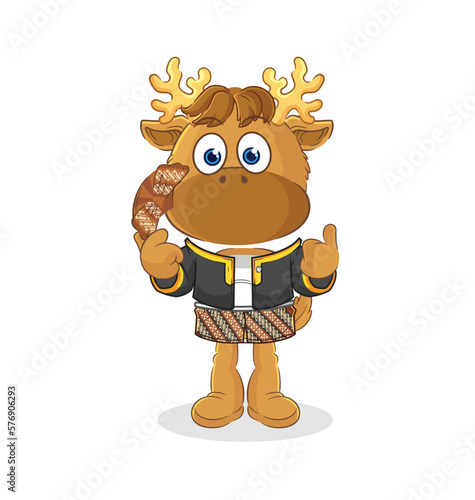 moose Javanese character. cartoon mascot vector