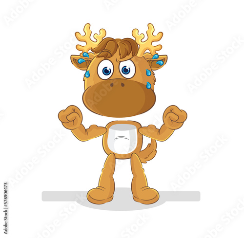 moose muscular cartoon. cartoon mascot vector