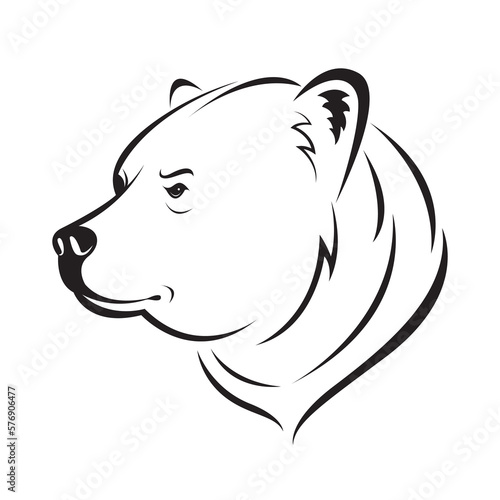 Bear head design isolated on transparent background. Wild Animals.