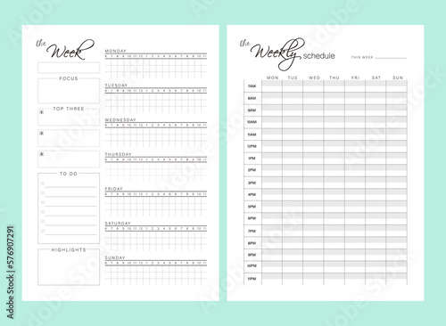 Weekly Planner list template. Cute and simple printable to do list. Business organizer page. Paper sheet. Realistic vector illustration.