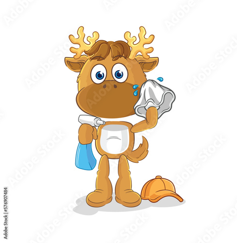 moose cleaner vector. cartoon character
