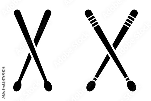 Drum stick vector icons set